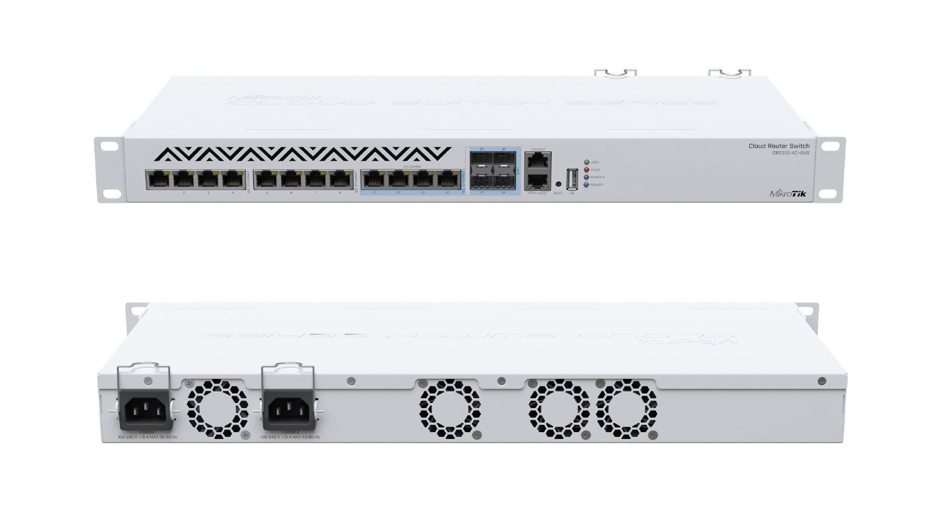Switch Cloud Router  MIKROTIK CRS312-4C+8XG-RM  12x RJ45 10 Gigabit 4x SFP+_2