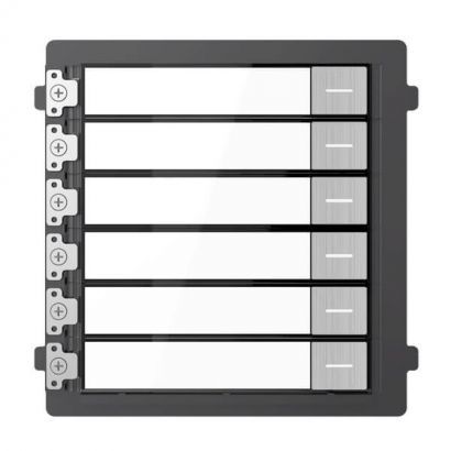 Modul de extensie videinterfon cu sase butoane de apelare Hikvision DS- KD-KK/S; montaj aplicat sau ingropat (acesoriile de montaj nu sunt incluse), customizare afisare nume; iluminare pe timp de noapte; Conectare RS-485, 1 x Input; 1 x Output; protectie: IP 65; material otrel inoxidabil_3