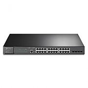 Switch TP-Link cu management L2, 24 Porturi Gigabit POE+, 4 Gigabit SFP Slots, 1 RJ45 Console Port, 1 Micro-USB Console Port  