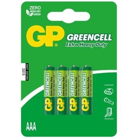 Baterie GP Batteries, Greencell AAA (LR03) 1.5V carbon zinc, blister 4 buc. 
