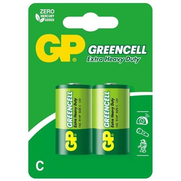 Baterie GP Batteries, Greencell C (R14) 1.5V carbon zinc, blister 2 buc. 