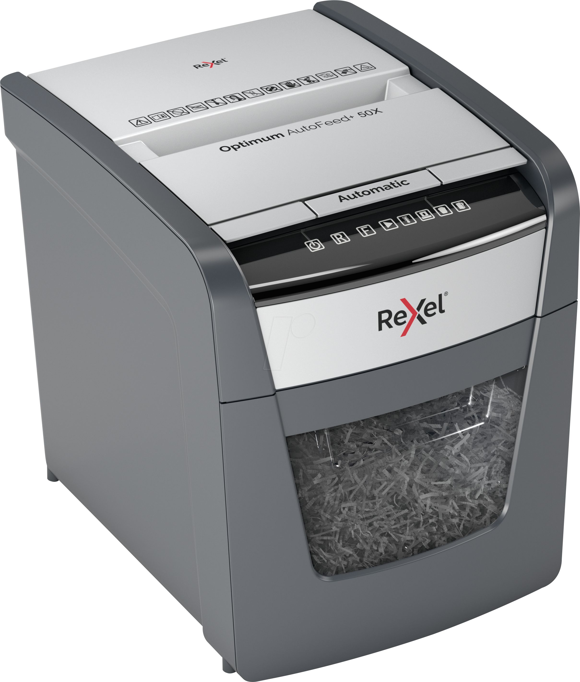 Rexel AutoFeed+ 50X shredder, P-4, cuts confetti cut (4x28mm), 50 sheets, 20 litre bin_3
