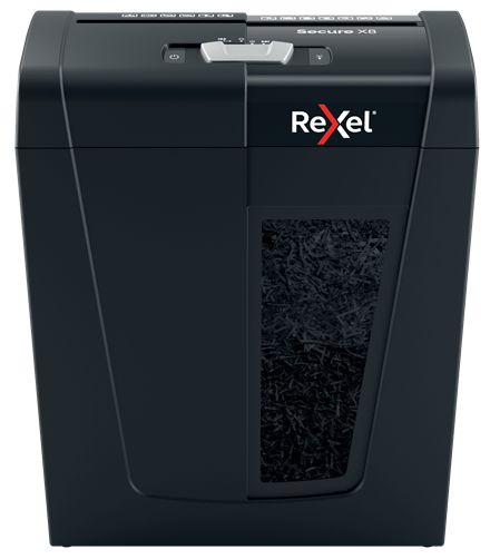 Distrugator manual documente Rexel SECURE   X8,   8 coli, P4, cross-cut (tip confeti), cos  14 litri, negru, 