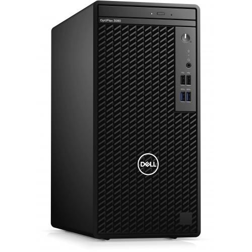 Desktop PC Dell OptiPlex 3080 Minitower Intel Core i3-10105, 4C / 8T, 3.7 GHz base, 4.4 GHz turbo, 6 MB cache, 65 W, 4 GB DDR4, 1 TB HDD, Intel UHD Graphics 630, DVD-RW, 260W, Ubuntu Linux, Negru_1