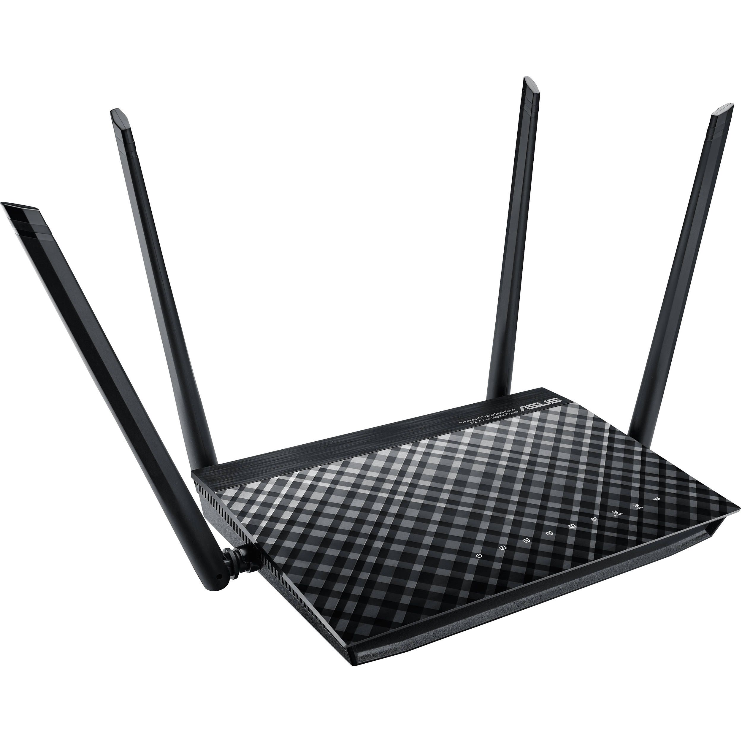 ASUS DUAL-BAND 2x2 AC1200 V2 WIFI ROUTER, Standard IEEE 802.11a, IEEE 802.11b, IEEE 802.11g, IEEE 802.11n, IEEE 802.11ac, IEEE 802.11e, IEEE 802.11i, IPv4, IPv6, External antenna x 4, Tehnologie MIMO, 2,4 GHz 2 x 2, 5 GHz 2 x 2, Memorie:16 MB Flash, 64 MB RAM, RJ45 for 10/100Mbps BaseT for WAN x 1_2