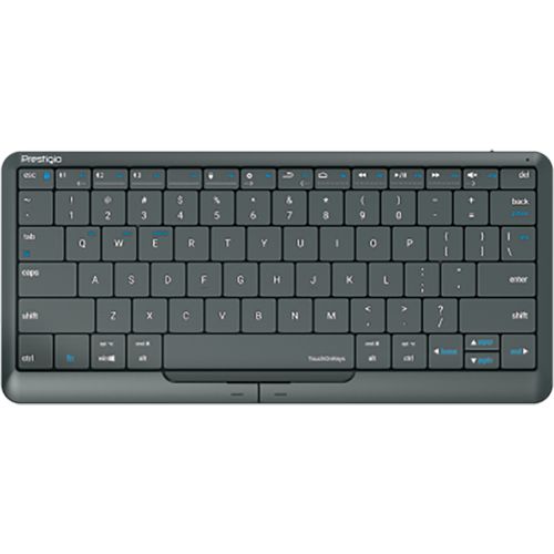 Prestigio Click&Touch 2, wireless multimedia smart keyboard with touchpad embedded into keys, auto-switch between keyboard and touchpad modes, touch multimedia sliders, left and right physical 