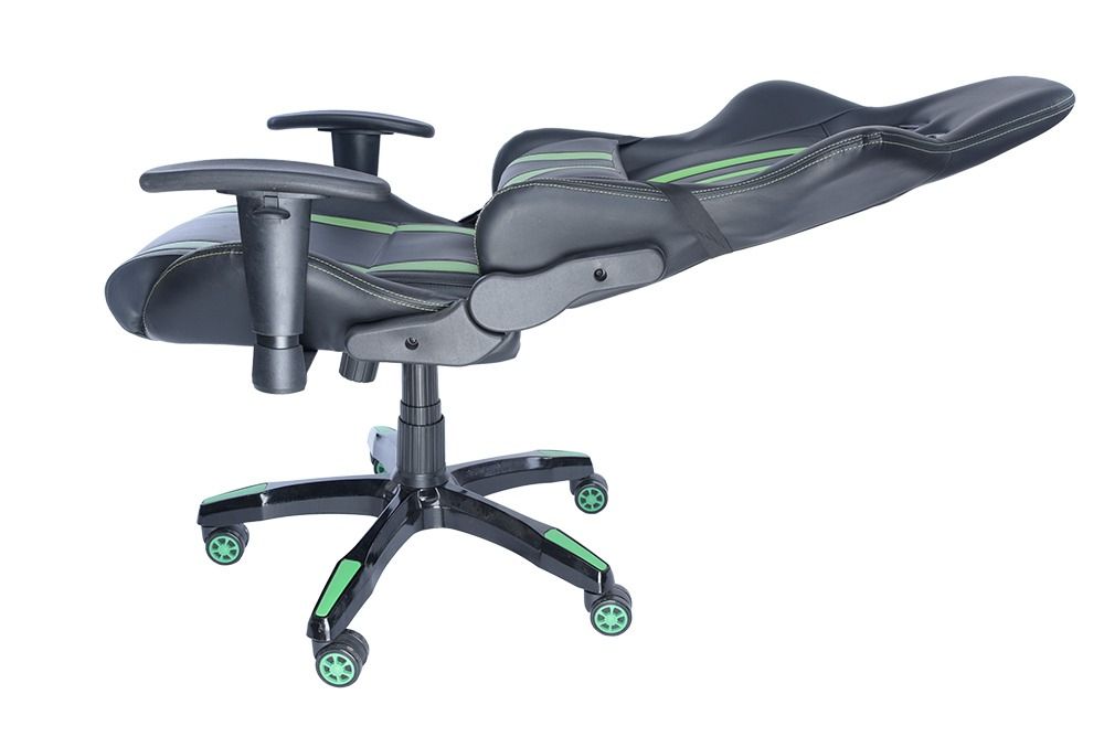 SCAUN GAMING SPACER imitatie piele, black & green, brate ajustabile, greutate max. 120kg, dimensiuni 69.5*77.5*126~132cm 