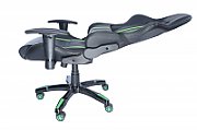 SCAUN GAMING SPACER imitatie piele, black & green, brate ajustabile, greutate max. 120kg, dimensiuni 69.5*77.5*126~132cm 