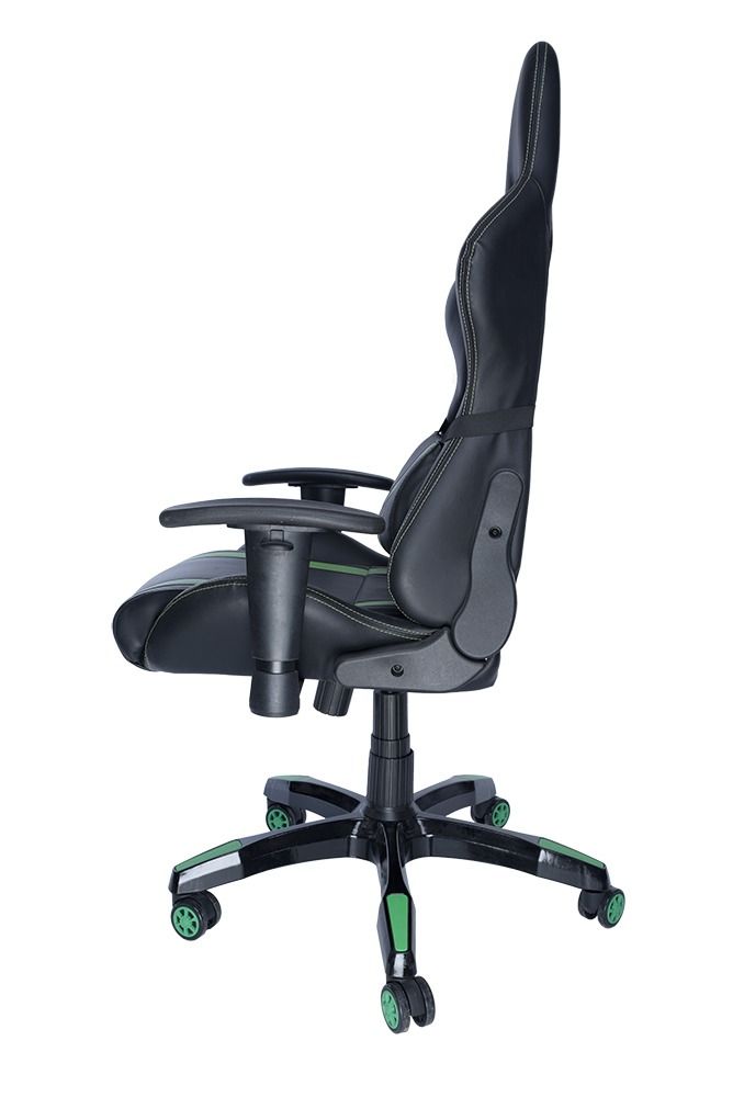 SCAUN GAMING SPACER imitatie piele, black & green, brate ajustabile, greutate max. 120kg, dimensiuni 69.5*77.5*126~132cm 