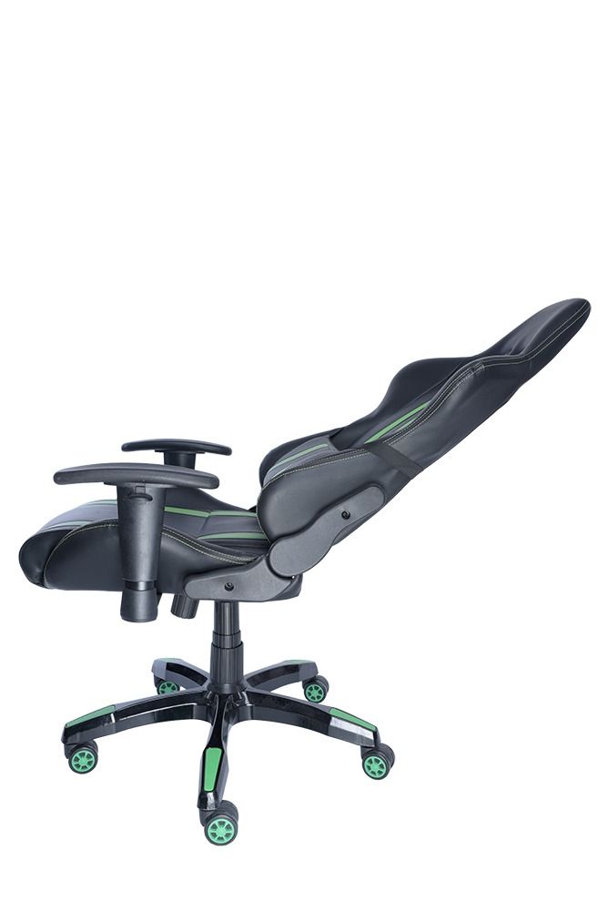 SCAUN GAMING SPACER imitatie piele, black & green, brate ajustabile, greutate max. 120kg, dimensiuni 69.5*77.5*126~132cm 