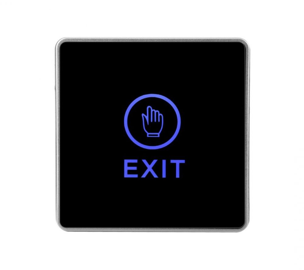 Buton de iesire cu touchscreen, aplicabil, ND-EB17-1; Iesire contact:NO/NC; Icon: hand; LED stare Bi-color: albastru- verde; Materia lplastic; Dimensiuni: (L x W x H) 86 x 86 x 20mm;_1