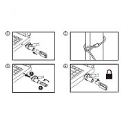 CABLU securitate LOGILINK pt. notebook, slot nano, 2 chei standard, 1.8m, cablu aliaj-zinc, permite pivotant si rotire, 