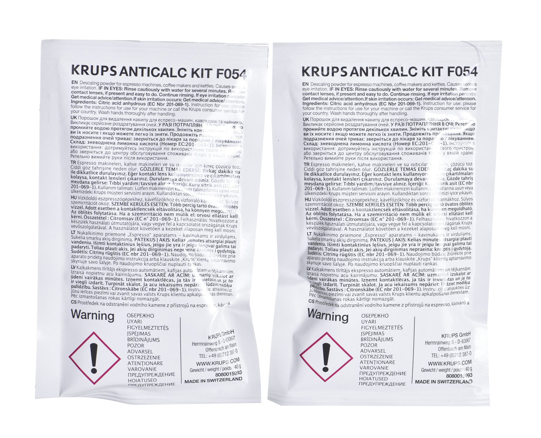 Krups F054001B descaler Domestic appliances Powder_2