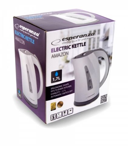 Esperanza EKK022 electric kettle 1.7 L 2200 W Grey, White_3