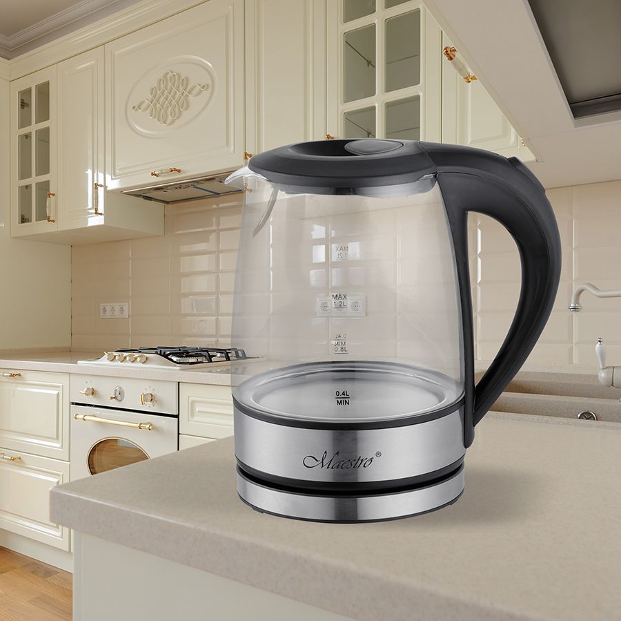 Feel-Maestro MR062 electric kettle 1.2 L Black, Transparent 1630 W_2