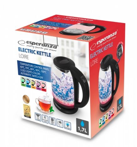 Esperanza EKK027 electric kettle 1.7 L Black,Transparent 2200 W_6