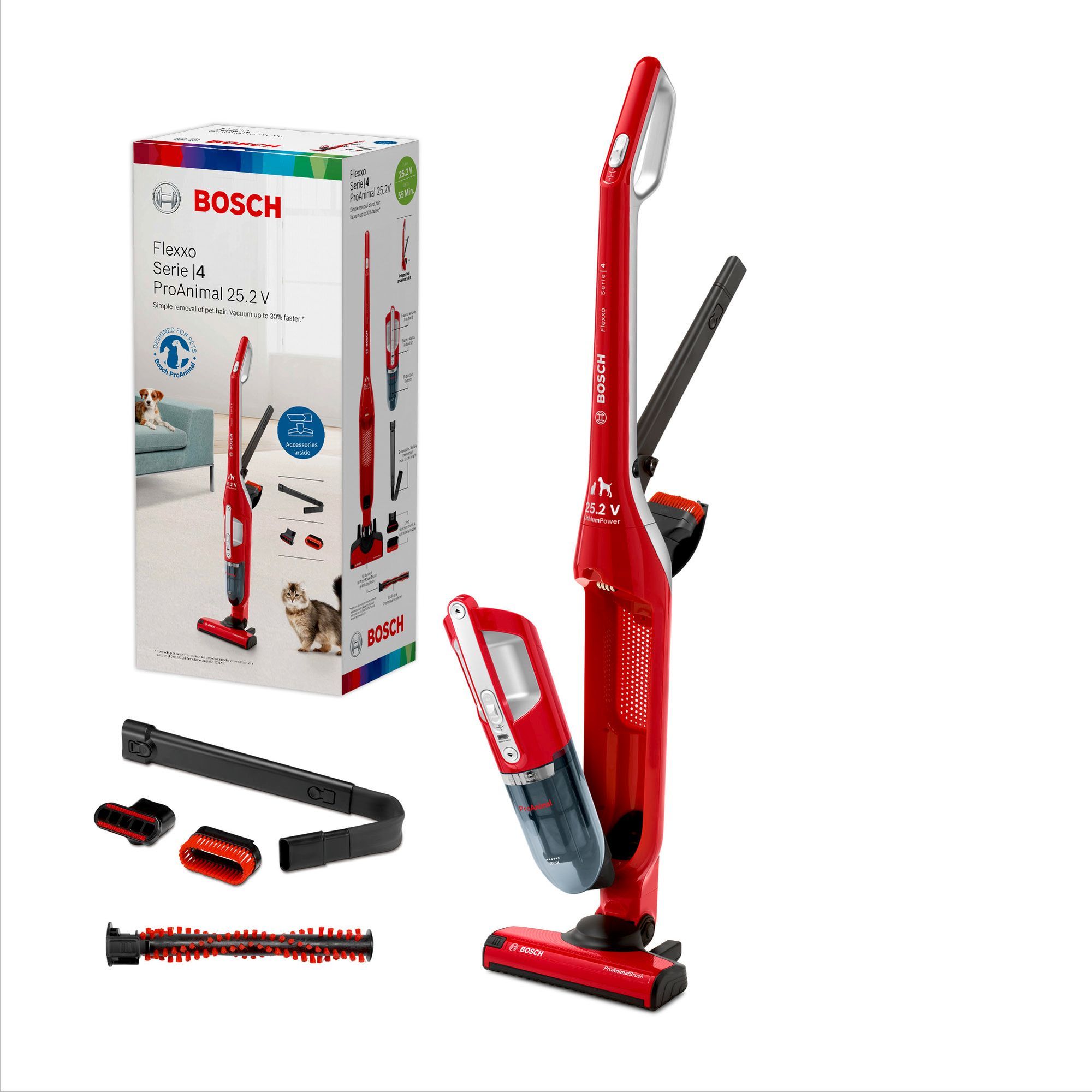 Bosch Serie 4 BBH3ZOO25 stick vacuum/electric broom Bagless Red 0.4 L_4