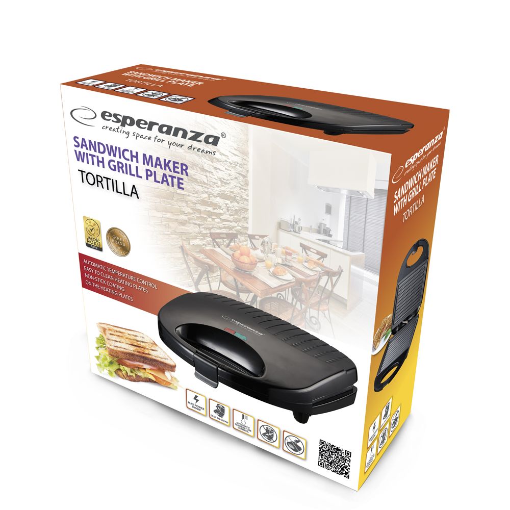 Esperanza EKT009 Sandwich toaster 1000W Black_4