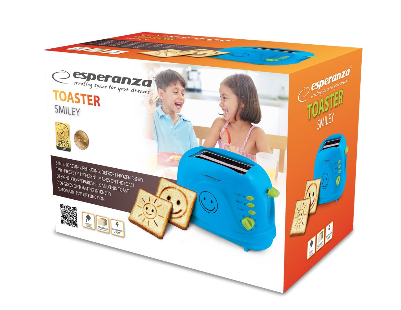 Esperanza EKT003B Toaster 750 W Blue_3