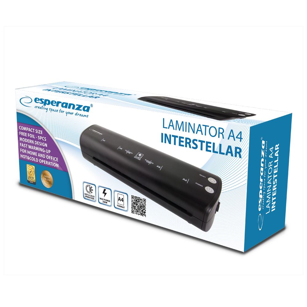 Esperanza A4 Hot  / cold laminator 250 mm/min Black_2