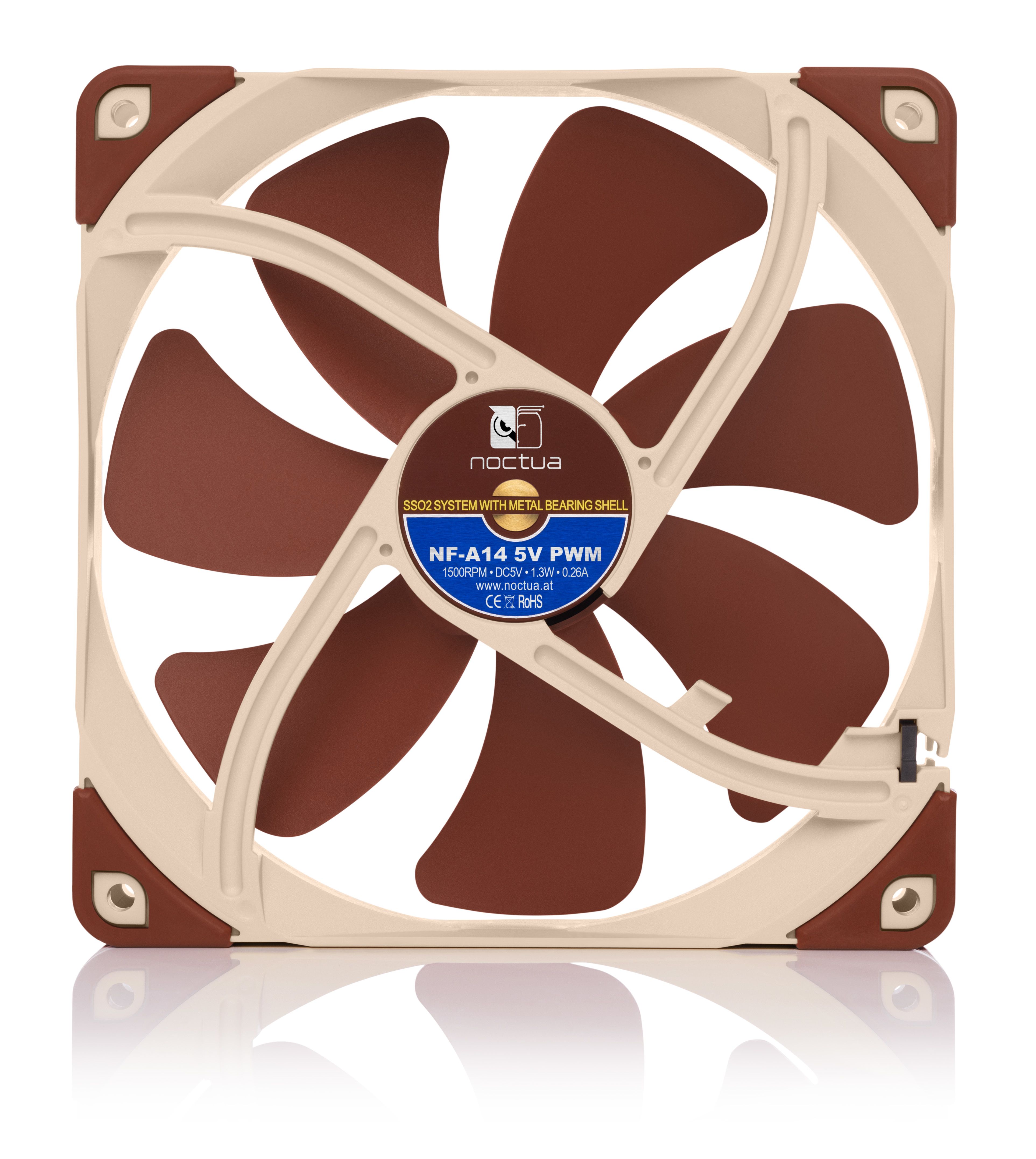 Noctua NF-A14 Computer case Fan 14 cm Beige, Brown_3