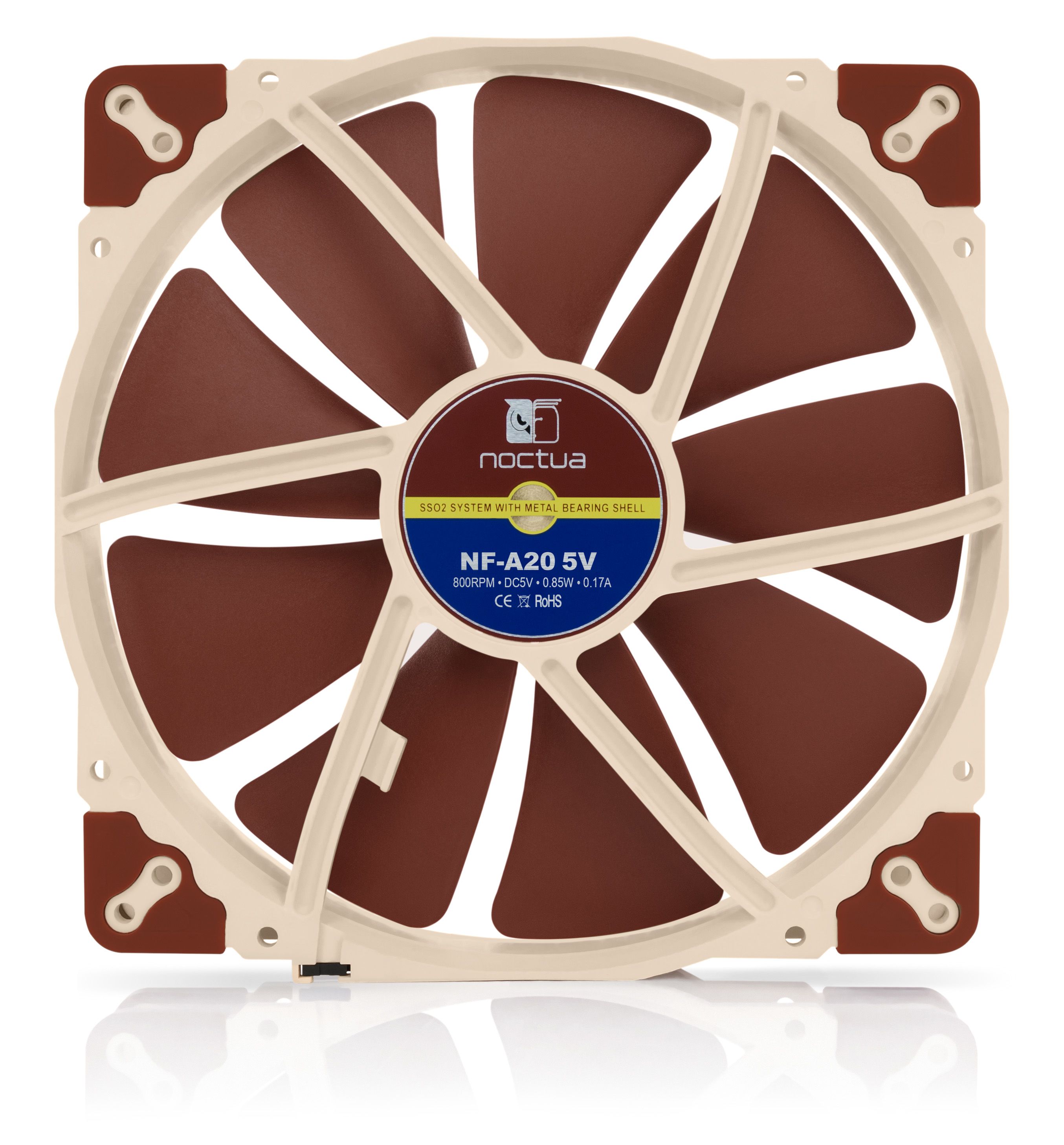 Noctua NF-A20 Computer case Fan 20 cm Beige, Brown_3