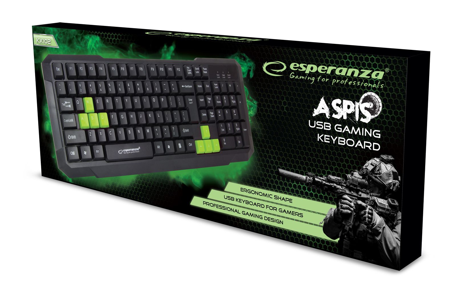 Esperanza EGK102G keyboard USB Black_3