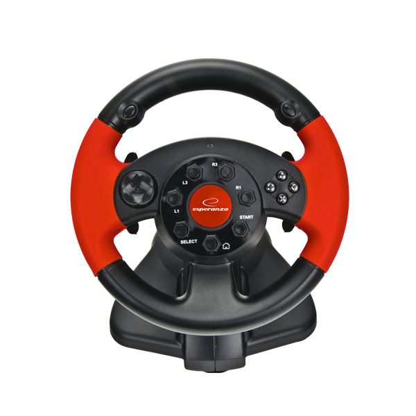 xlyne EG103 Gaming Controller Steering wheel PC,Playstation 2,Playstation 3 Digital Black,Red_2