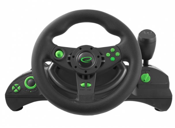 Esperanza EGW102 Gaming Controller Steering wheel PC,Playstation 3 Digital USB Black,Green_2