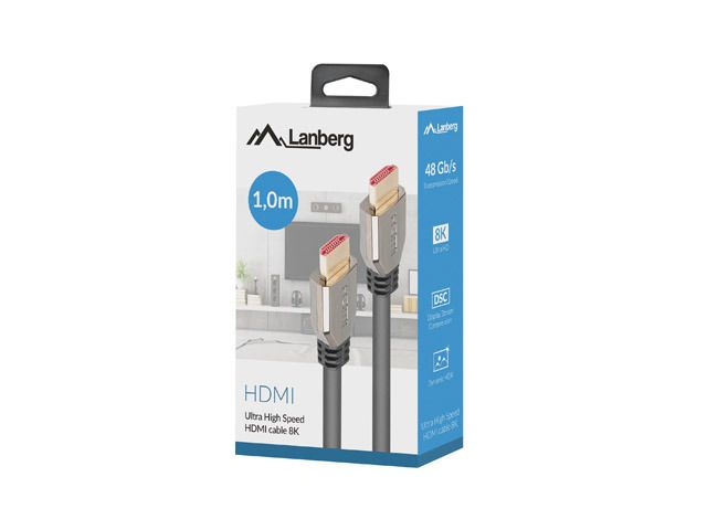 Lanberg CA-HDMI-30CU-0010-BK cable HDMI 1m HDMI Typu A (Standard) 8K  60Hz_3