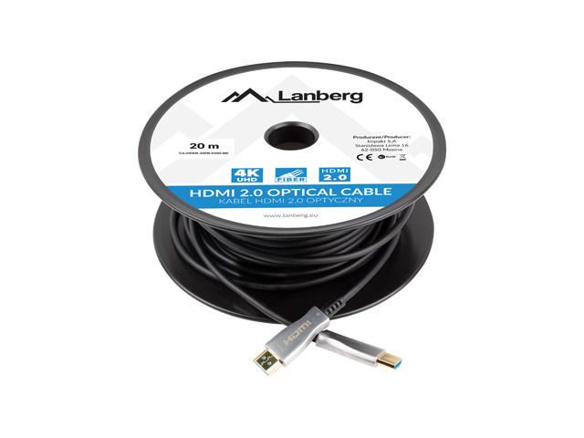 Lanberg CA-HDMI-20FB-0200-BK optical cable HDMI M/M 20m v2.0 4K AOC_3