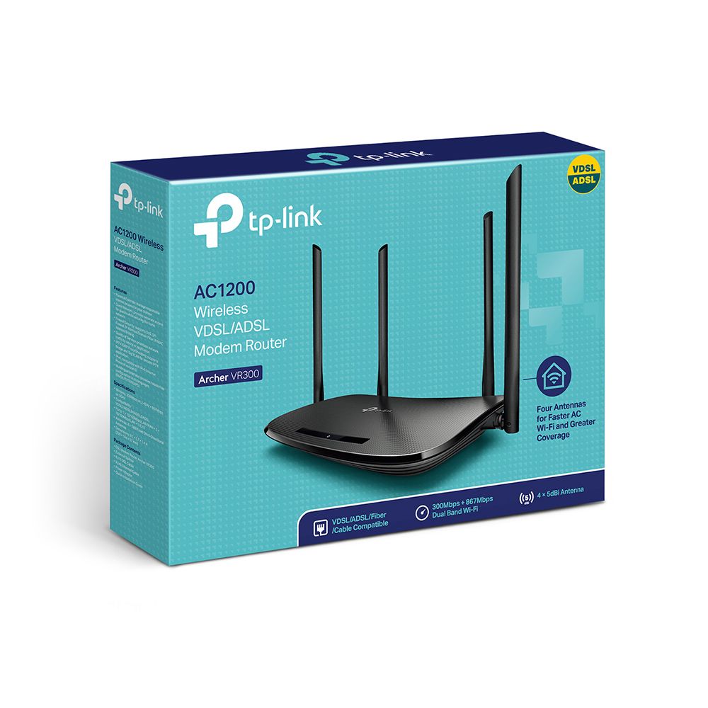 TP-LINK Archer VR300 AC1200 wireless router Fast Ethernet Dual-band (2.4 GHz / 5 GHz) 4G Black_4