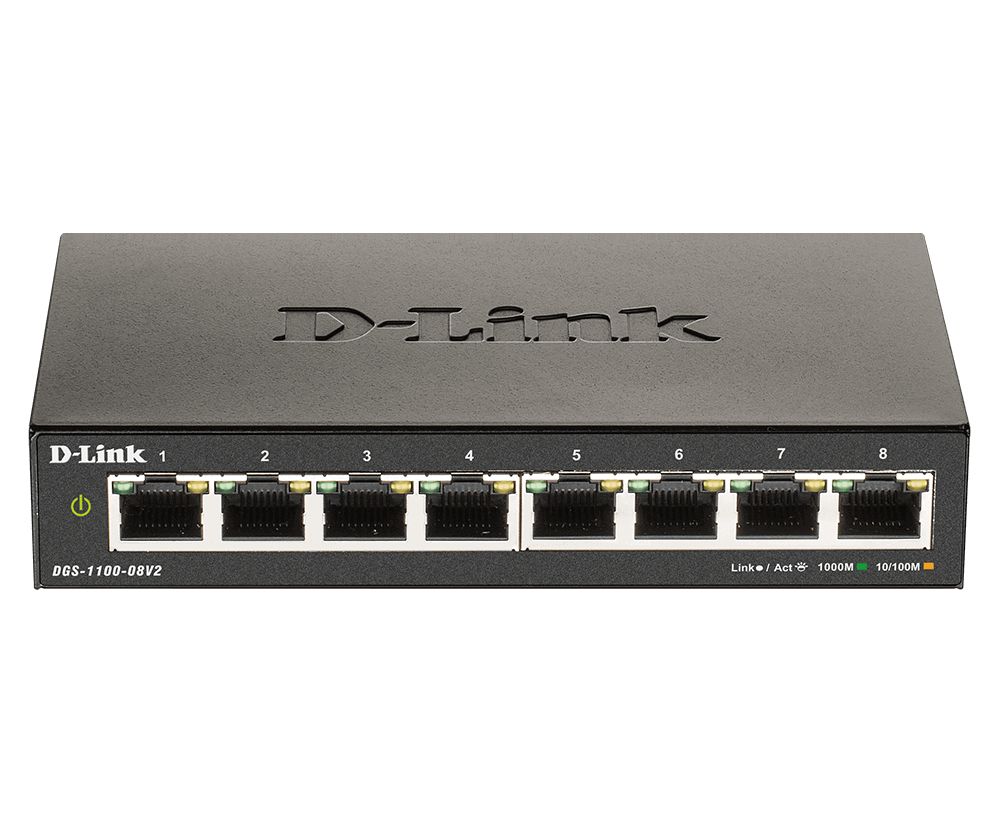 D-Link DGS-1100-08V2 network switch Managed Gigabit Ethernet (10/100/1000) Black_1