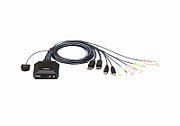 Aten 2-Port USB DisPlayPort Cable KVM Switch_1