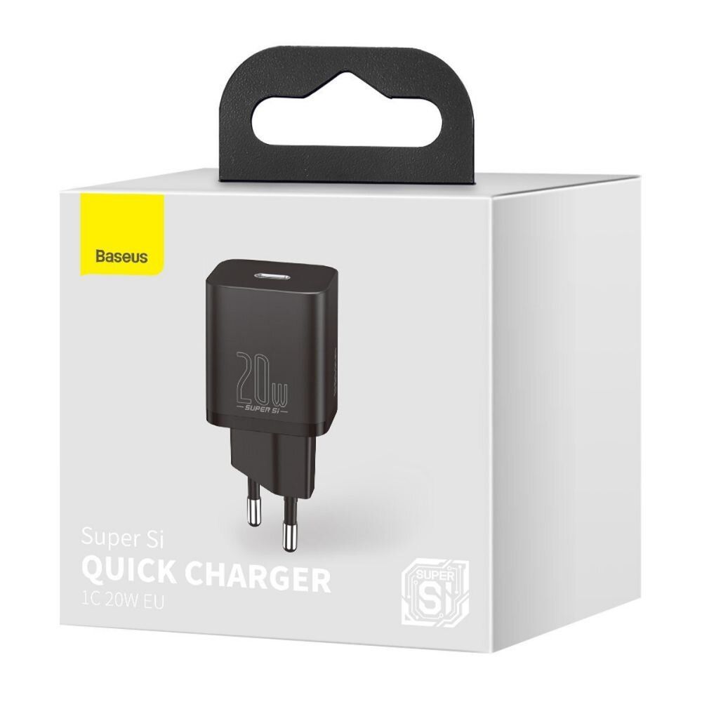 INCARCATOR retea Baseus Super Si, Quick Charge 20W, 1 x USB Type-C 5V/3A max, negru 