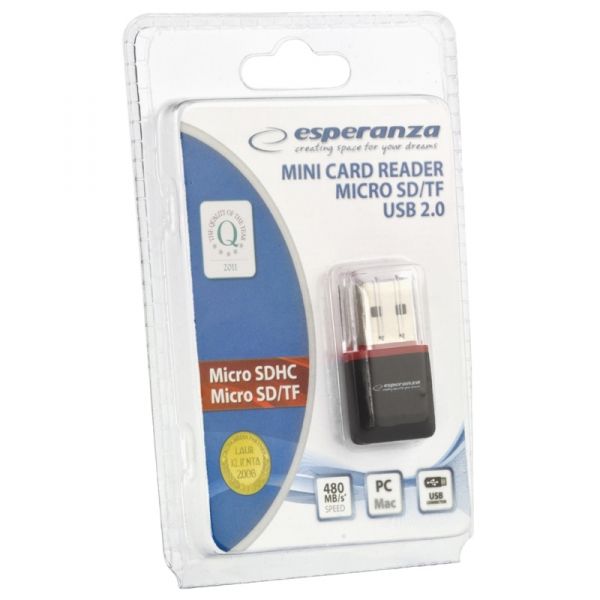 Esperanza EA134K card reader Black,Silver,Transparent USB 2.0_2
