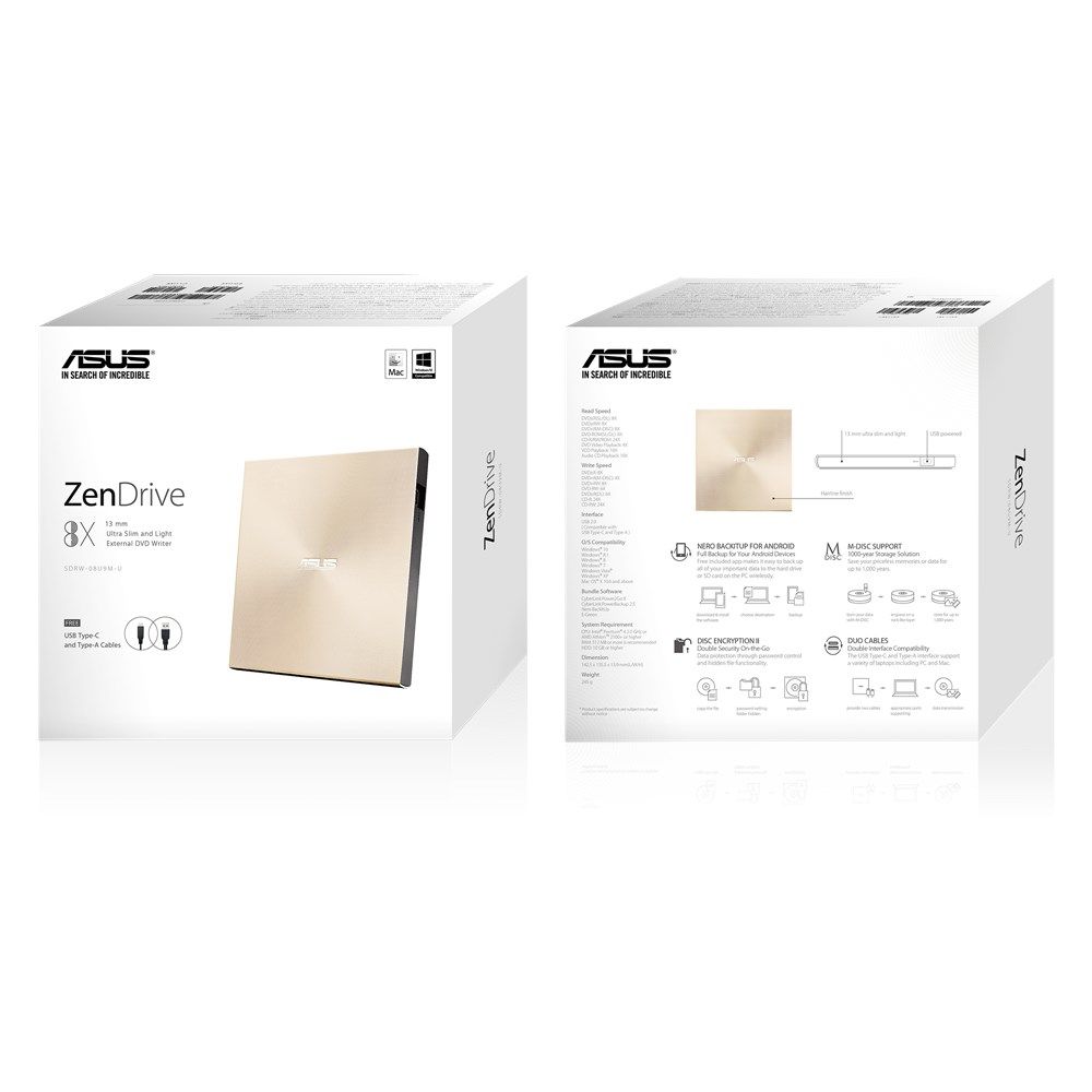 ASUS ZenDrive U9M optical disc drive DVD±RW Gold_6