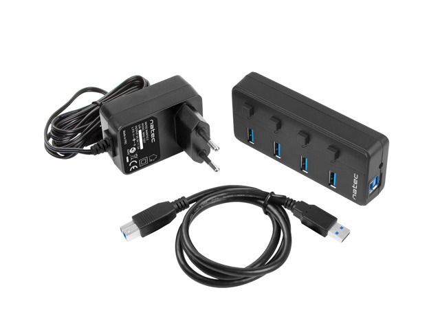 NATEC HUB USB 3.0 MANTIS 2 4-PORTS WITH SWITCH+POWER SUPPLY_6