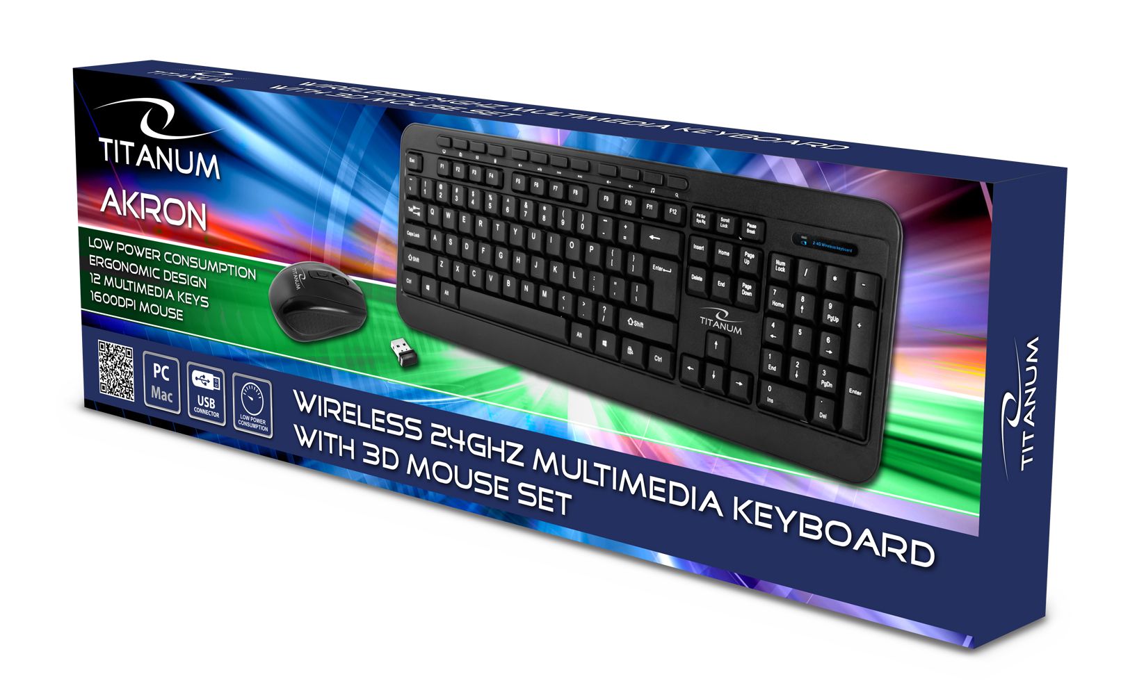 TITANUM TK109 Wireless set - USB keyboard + mouse Black_5