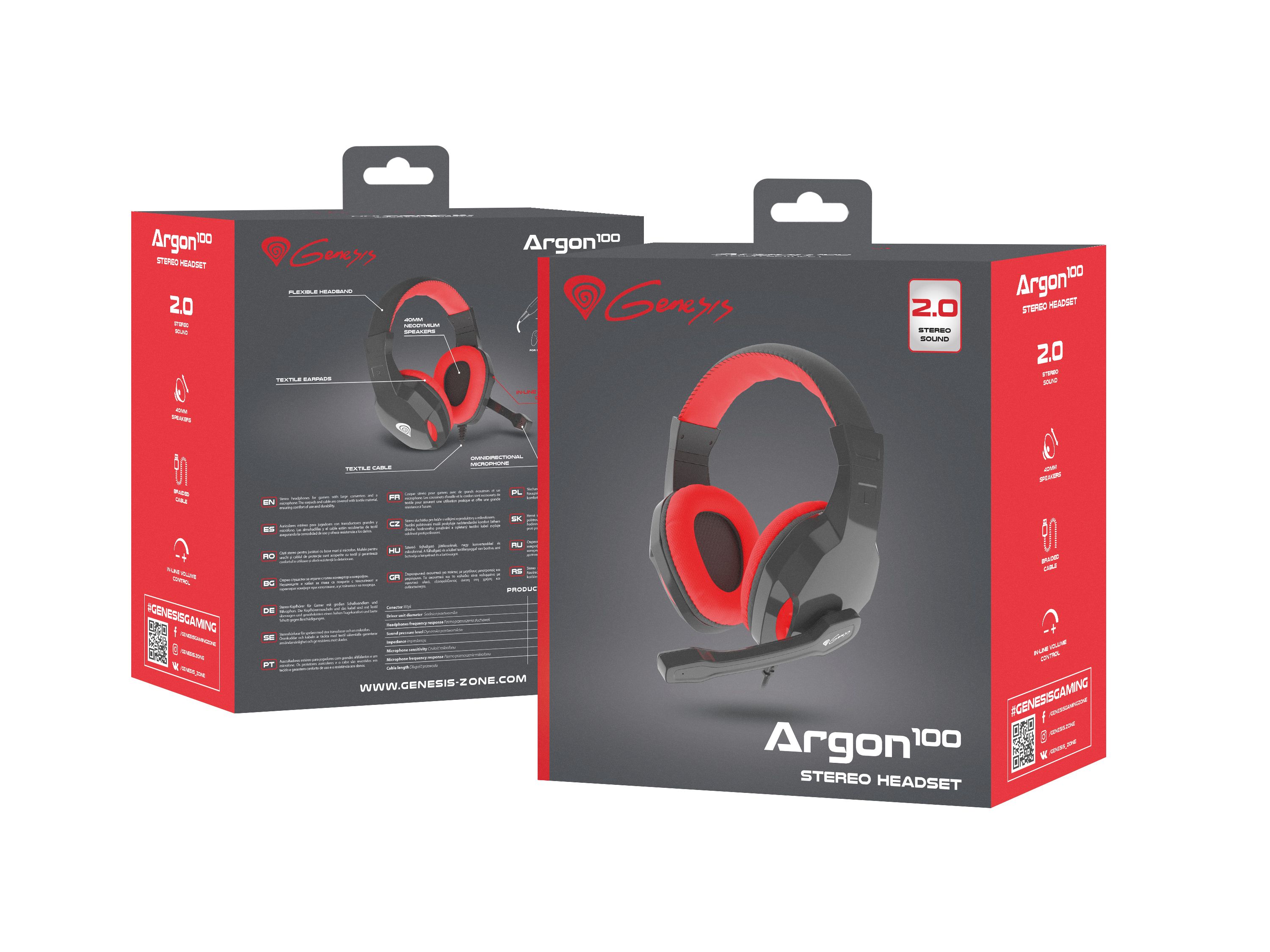 GENESIS ARGON 100 Headset Head-band Black,Red_6