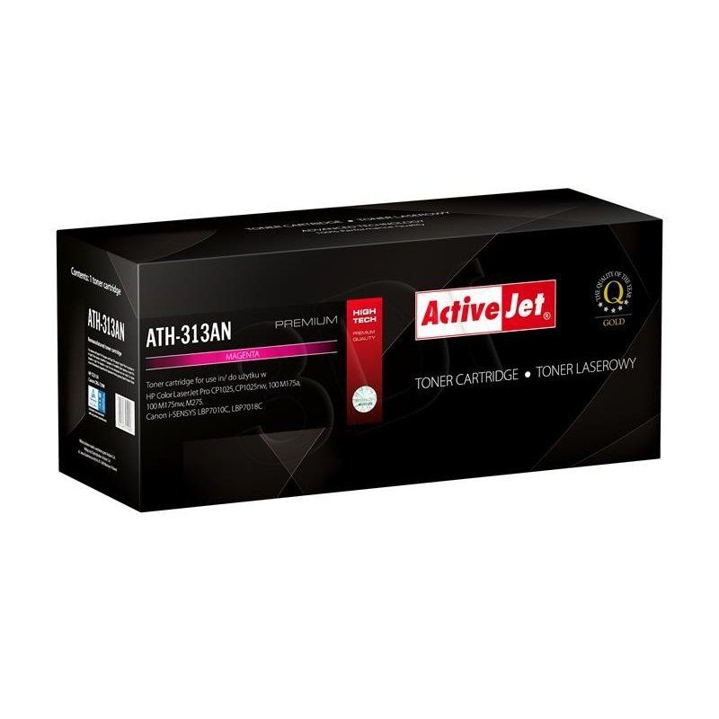 Activejet ATH-313AN toner for HP printer HP 126A CE313A, Canon CRG-729M replacement Premium 1000 pages magenta