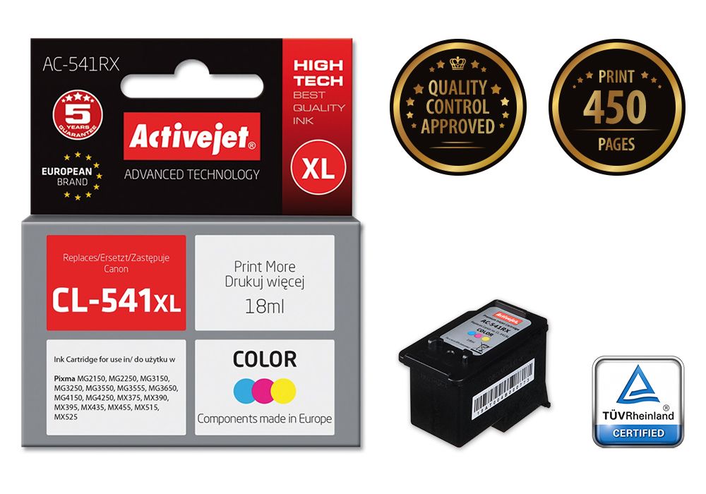 Activejet AC-541RX ink for Canon printer; Canon CL-541 XL replacement; Premium; 18 ml; color_2