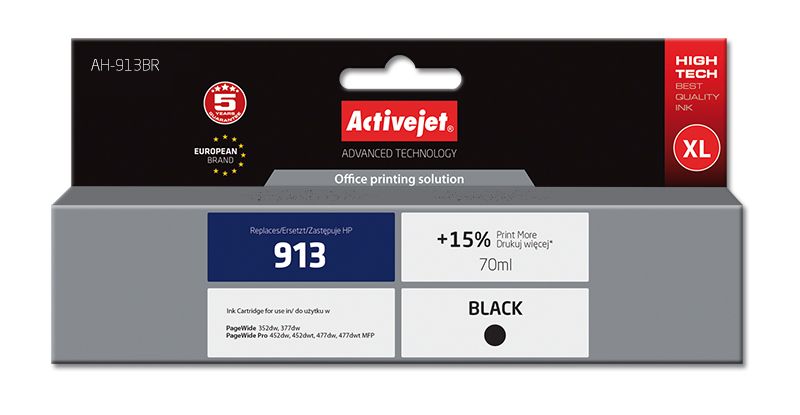 Cartus cerneala Activejet AH-913BR ,Negru ,70 ml (compatibil cu HP AH-913BR)