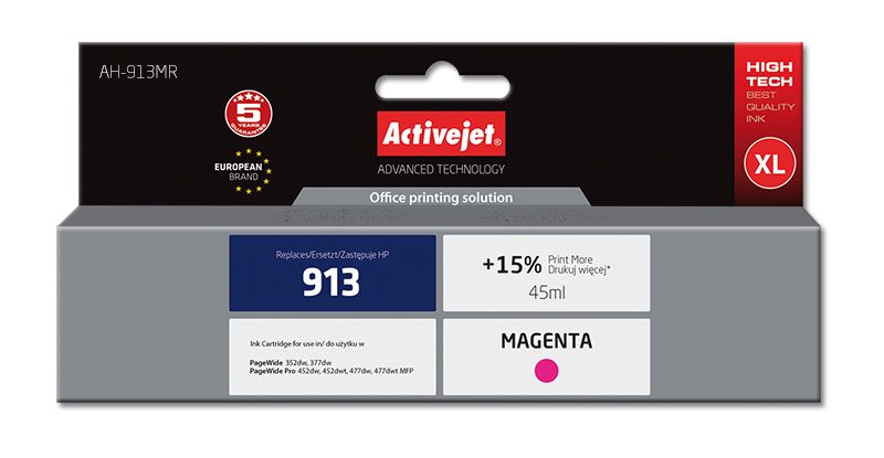 Cartus cerneala Activejet AH-913MR ,Magenta ,45 ml (compatibil cu HP AH-913MR)