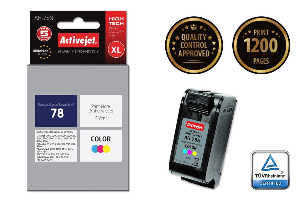 Activejet AH-78N ink for HP printer, HP 78 C6578D replacement; Supreme; 47 ml; color_2