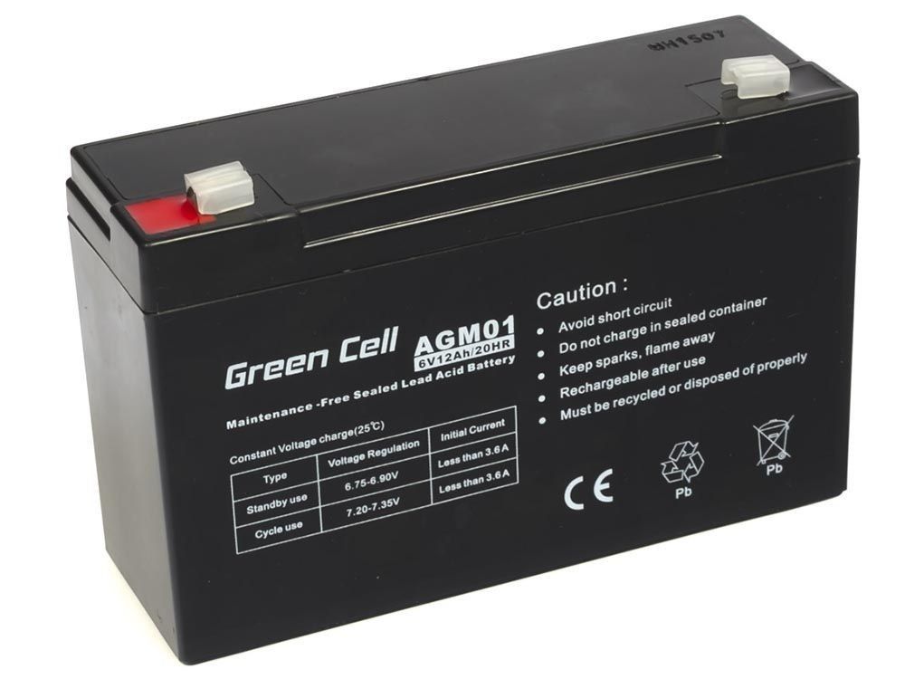 Green Cell AGM Battery 6V 12Ah - Batterie - 12.000 mAh Sealed Lead Acid (VRLA)_1
