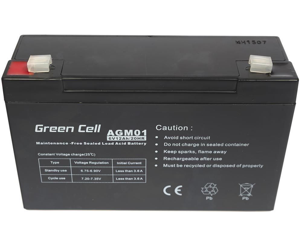 Green Cell AGM Battery 6V 12Ah - Batterie - 12.000 mAh Sealed Lead Acid (VRLA)_4