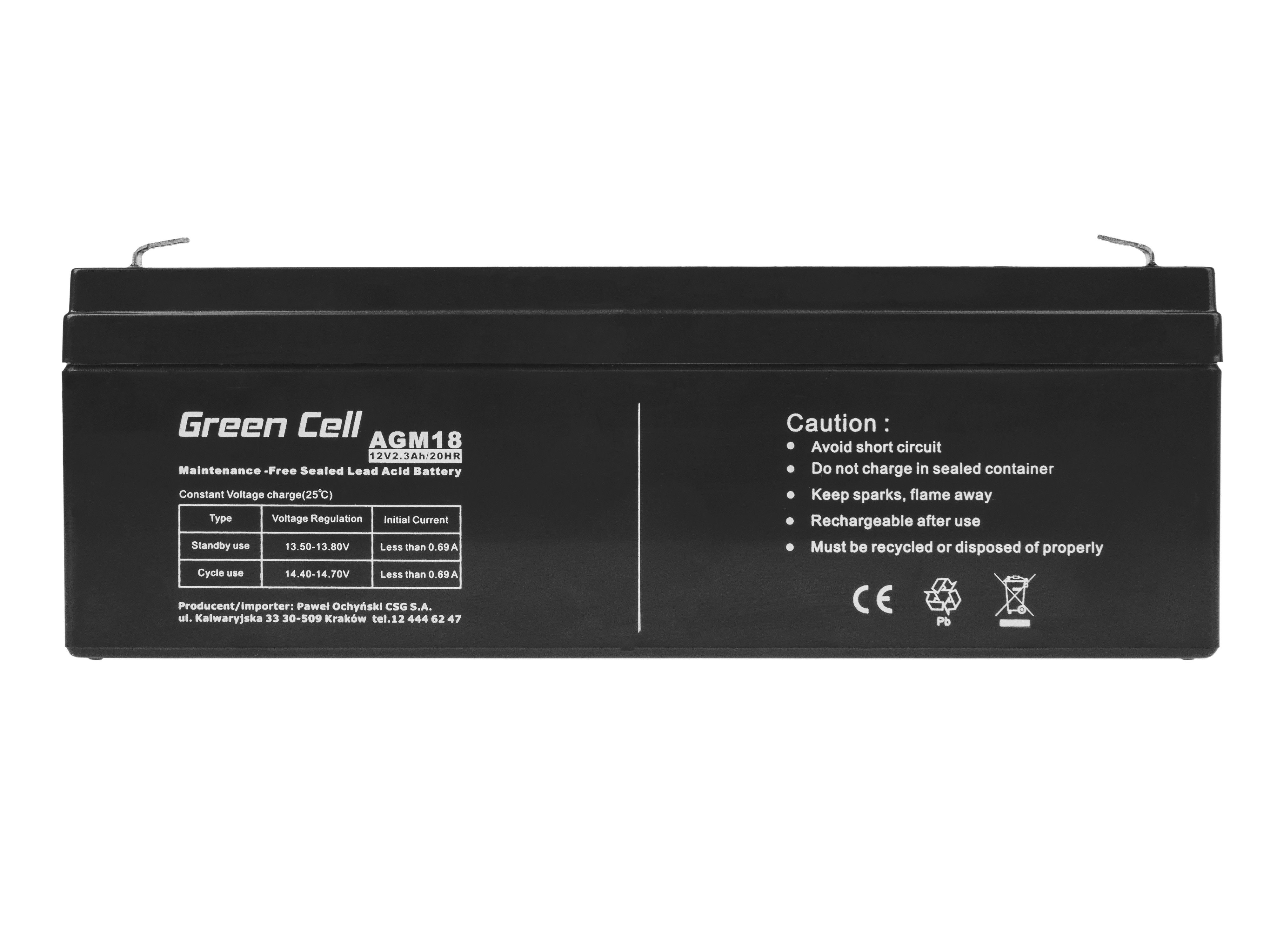 Green Cell AGM18 UPS battery 12 V 2.3 Ah_14