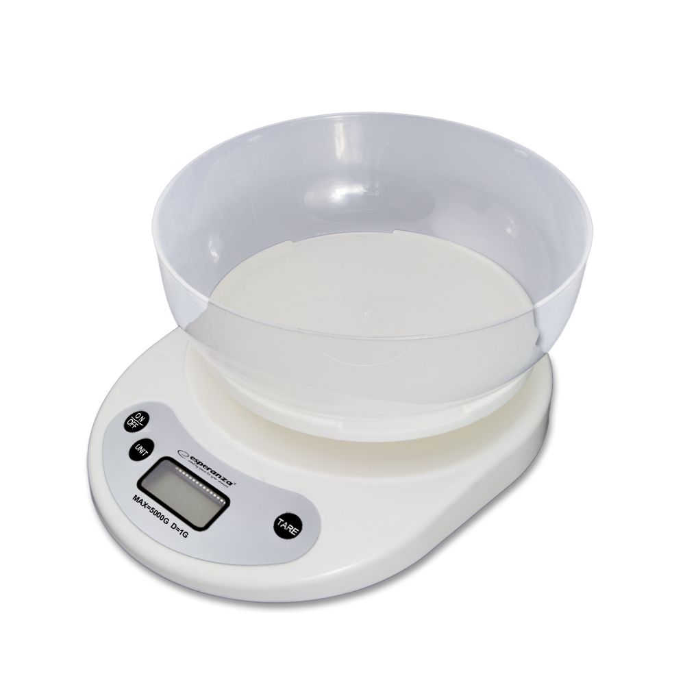 Esperanza EKS007 Kitchen scale with a bowl. White Electronic kitchen scale_2