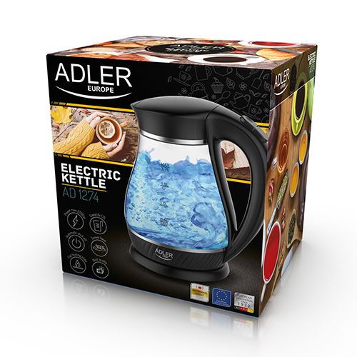 Adler AD 1274 B electric kettle 1.7 L White,Transparent 2200 W_5